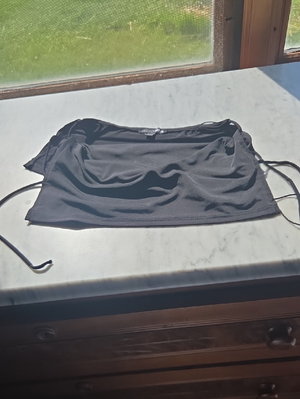 Fashion Nova Black Ruched Tube Top